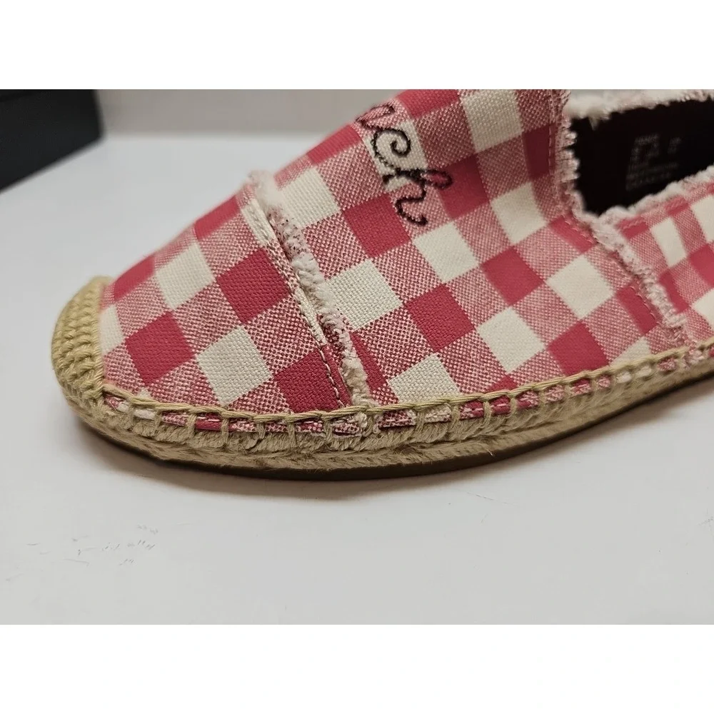 COACH‎ CELINA GINGHAM ESPADRILLE STRAWBERRY/CHALK SHOES WOMEN'S SIZE 11